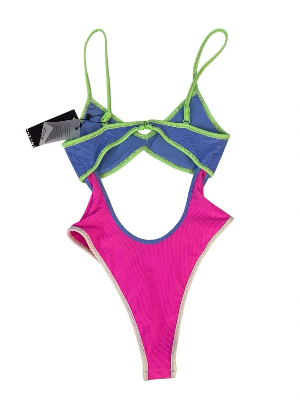 One One NWT Size Medium Colorblock One Piece Bathing Suit Beach Vacation